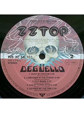 1403533	ZZ Top ‎– Degüello  (Re unknown)	Blues Rock	1979	Warner Bros. Records – WB 56 701, Warner Bros. Records – WB (K) 56 701	NM/NM	Europe