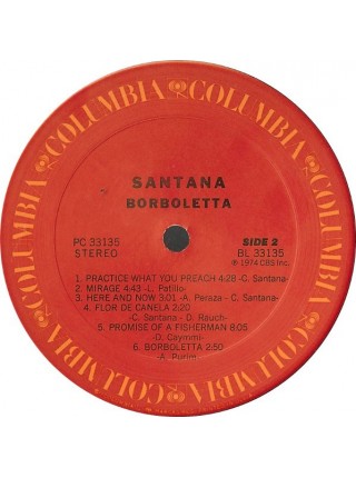 1403543	Santana – Borboletta	Afro-Cuban Jazz, Fusion, Jazz-Funk	1974	Columbia – PC 33135 	VG/EX+	USA