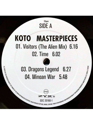 1402438		Koto ‎– Masterpieces  	Electronic, Italo-Disco	1989	ZYX Music ‎– GDC 20160-1	S/S	Germany	Remastered	2014