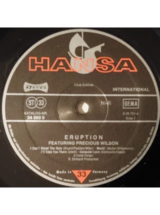 5000148	Eruption  – Eruption, vcl.	"	Disco"	1978	"	Hansa International – 34 069 5"	EX/EX	Germany	Remastered	1978