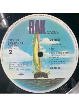 1403121	Kim Wilde – Kim Wilde	Electronic, New Wave, Pop Rock, Synth-pop	1981	RAK – ERS-81454	NM/NM	Japan