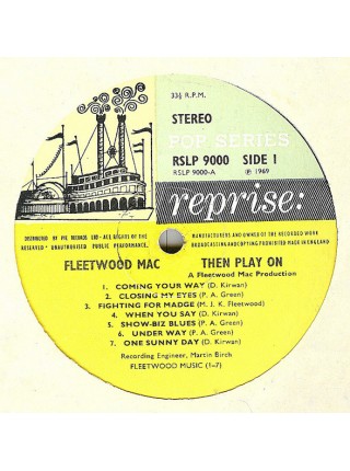 1401251	Fleetwood Mac ‎– Then Play	1969	Reprise Records – RSLP 9000	EX/EX	UK