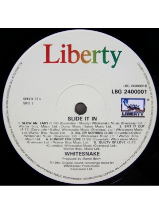 1401743	Whitesnake - Slide It In	Hard Rock, Blues Rock, Classic Rock	1984	Liberty – LBG 2400001	EX/EX	England