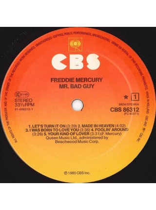 1401748		Freddie Mercury ‎– Mr. Bad Guy	Rock, Pop Rock	1985	CBS ‎– CBS 86312	EX/EX	Holland	Remastered	1985