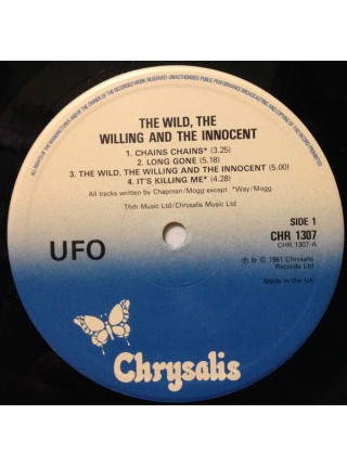 1401731		UFO - The Wild, The Willing And The Innocent	Hard Rock	1981	Chrysalis ‎– CHR 1307	EX/EX	England	Remastered	1980