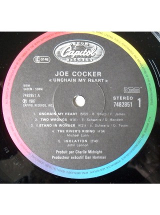 5000163	Joe Cocker – Unchain My Heart	"	Pop Rock"	1987	"	Capitol Records – 7 48285 1"	EX+/VG+	France	Remastered	1987