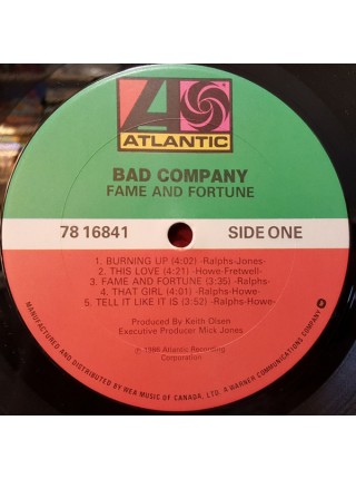 800007	Bad Company  – Fame And Fortune	"	Hard Rock, Classic Rock"	1986	"	Atlantic – 78 16841"	EX/EX	Canada