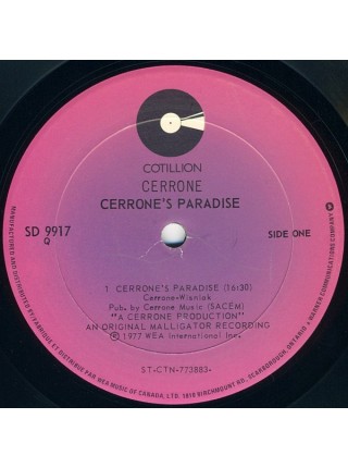 1403172		Cerrone – Cerrone's Paradiser	Electronic, Disco	1977	Cotillion – SD 9917	NM/NM	Canada	Remastered	1977