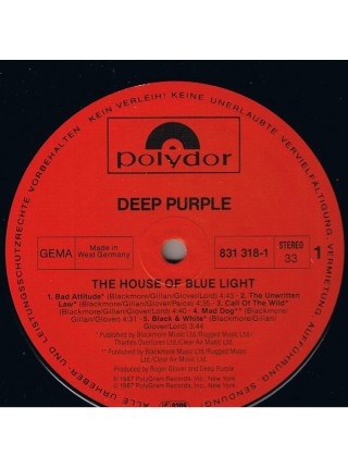 1403361		Deep Purple - The House Of The Blue Light	"	Hard Rock"	1987	Polydor – 831 318-1	NM/NM	Germany	Remastered	1987