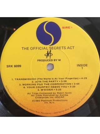 1403716	M – The Official Secrets Act	Electronic, New Wave, Synth-pop	1980	Sire – SRK 6099	S/S	Europe