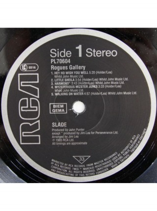 400938	Slade ‎– Rogues Gallery		1985	RCA ‎– PL 70604	EX/EX	Europe