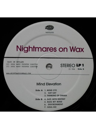 35003846	 Nightmares On Wax – Mind Elevation  2lp	" 	Electronic"	Black, Gatefold	2002	" 	Warp Records – WARPLP95"	S/S	 Europe 	Remastered	"	2 сент. 2002 г. "