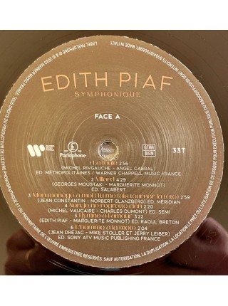 35006965		 Edith Piaf – Symphonique	" 	Pop, Classical"	Black	2023	" 	Warner Music France – 5054197506987, Parlophone – 5054197506987"	S/S	 Europe 	Remastered	13.10.2023