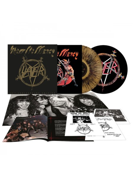 1800407	Slayer – Show No Mercy, Gold "Black Dust" / 40th Anniversary Edition	"	Thrash"	1983	"	Metal Blade Records – 3984-16066-2"	S/S	Worldwide	Remastered	2024