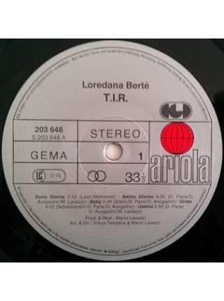 1400621	Loredana Berte' ‎– T.I.R. 	1979	Ariola ‎– 203 648 - 270, CGD ‎– 203 648 - 270	NM/NM	Germany