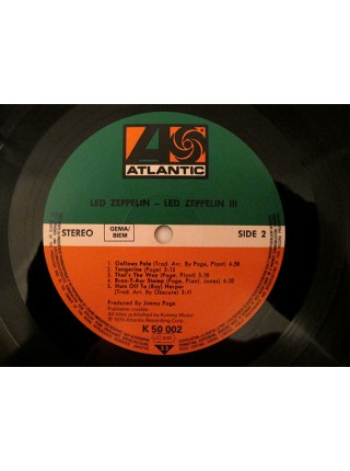 1400619	Led Zeppelin ‎– Led Zeppelin III (Re unknown)	1970	Atlantic K 50 002, Atlantic ATL 50 002	NM/NM	Europe