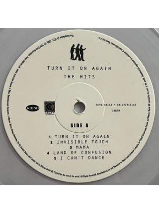 35015283	 	 Genesis – Turn It On Again - The Hits	" 	Pop Rock"	Clear, 2lp	1999	" 	Rhino Records (2) – RCV1 83244"	S/S	 Europe 	Remastered	03.05.2024