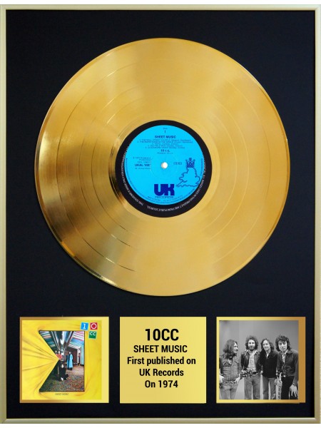 98016	Золотая реплика музыкального альбома	10cc ‎– Sheet Music ( При заказе любых 3 шт. цена 5 000 руб.)