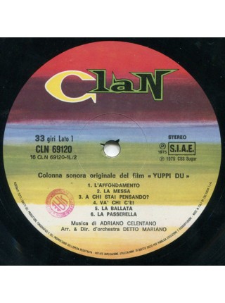 600354	Adriano Celentano – Yuppi Du (Colonna Sonora Originale)		1975	Clan Celentano – CLN 69120	EX+/EX+	Italy