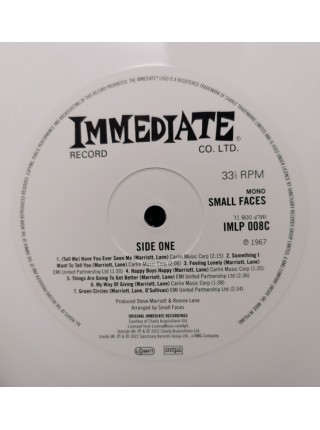 35004659	 Small Faces – Small Faces, White, 180 Gram, Mono, Limited 	" 	Mod, Psychedelic Rock"	1967	" 	Immediate – IMLP008C"	S/S	 Europe 	Remastered	2023