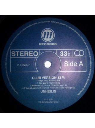3000016		Unheilig – Club Version 33 1/3, Unofficial Release	"	Goth Rock, Electro, EBM, Darkwave"	2021	"	111 Records (2) – 111-056LP"	S/S	Europe	Remastered	2021