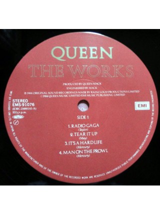 1404215		Queen – The Works no OBI	Pop Rock	1984	EMI – EMS-91076	NM/EX+	Japan	Remastered	1984