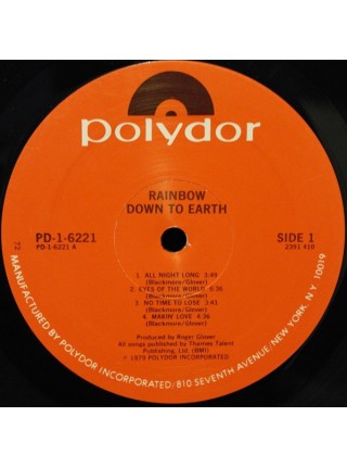 1402064	Rainbow - Down To Earth	Hard Rock	1979	Polydor – PD-1-6221	NM/NM	USA
