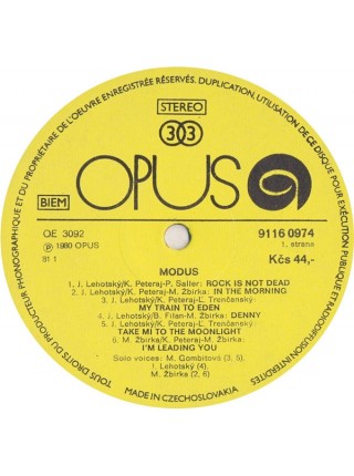 202708	Modus  – Modus	,	1981	"	Opus – 9116 0974"	,	EX/EX	,	"	Czechoslovakia"