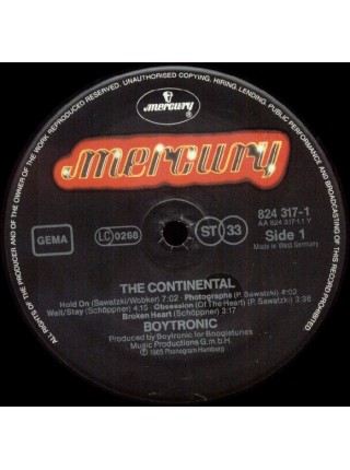 500440	Boytronic – The Continental	1985	Mercury – 824 317-1 Q	EX/EX	Germany