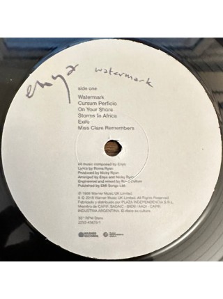 35000028	Enya – Watermark 	" 	Electronic, Pop, Folk"	Black Vinyl	1988	" 	Warner Records – 2292-43875-1"	S/S	 Europe 	Remastered	2018