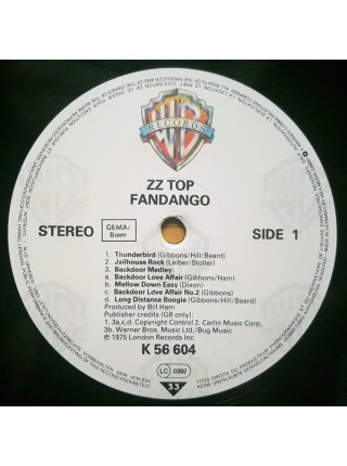 1404114		ZZ Top ‎– Fandango!	Blues Rock, Hard Rock, Pop Rock	1975	Warner Bros. Records – WB 56 604	NM/NM	Germany	Remastered	####