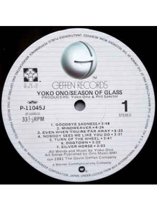 400494	Yoko Ono ‎– Season Of Glass(OBI, ois, jins),			1981/1981,		Geffen Records ‎– P-11045J		Japan,		NM/NM