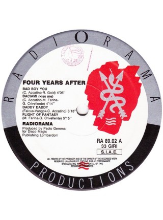 1402086	Radiorama – Four Years After	Electronic Italo-Disco	1989	Radiorama Productions – RA 89.02	NM/EX	Italy