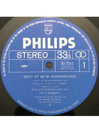 1402109	Santa Esmeralda – Don't Let Me Be Misunderstood	Funk/Soul,  Disco	1978	Philips – RJ-7350	NM/NM	Japan