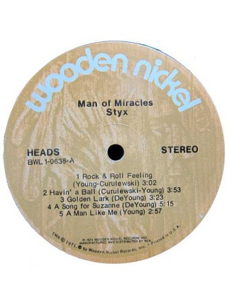 1402126	Styx ‎– Man Of Miracles     "Not For Sale. Promotion USE Only"	Classic Rock, Pop Rock	1974	Wooden Nickel Records – BWL1-0638	NM/NM	USA