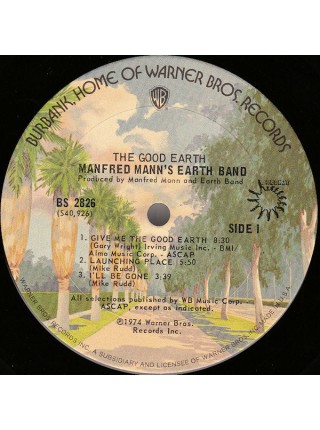 500848	Manfred Mann's Earth Band – The Good Earth	"	Hard Rock, Prog Rock"	1974	"	Warner Bros. Records – BS 2826"	EX/EX	USA