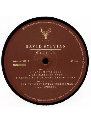 35005104		 David Sylvian – Manafon, 2 lp	 Electronic,Abstract, Experimental	Black, 180 Gram, Gatefold	2009	" 	Samadhisound – 387 687-6, UMC – 387 687-6"	S/S	 Europe 	Remastered	02.09.2022