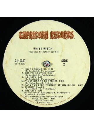 1403697	White Witch – White Witch	Glam, Southern Rock, Prog Rock	1972	" 	Capricorn Records – CP 0107"	NM/NM-	USA