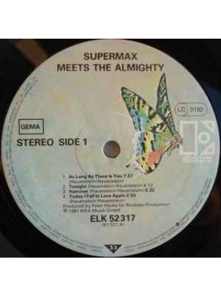1403702	Supermax - Meets The Almighty	Electronic, Funk / Soul, Disco, Funk, Reggae	1981	Elektra – ELK 52 317, Elektra – 81/521	EX+/EX+	Germany