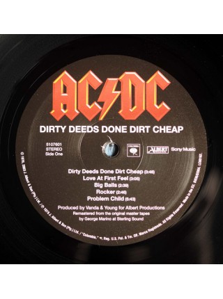 35000358	AC/DC – Dirty Deeds Done Dirt Cheap 	" 	Hard Rock"	1976	Remastered	2009	" 	Columbia – 5107601, Albert Productions – 5107601, Sony Music – 5107601"	S/S	 Europe 