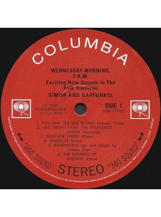 35000388	Simon & Garfunkel – Wednesday Morning, 3 A.M. 	" 	Folk Rock, Acoustic"	1964	Remastered	2018	" 	Columbia – CS 9049, Columbia – 19075874951, Sony Music – 19075874951"	S/S	 Europe 