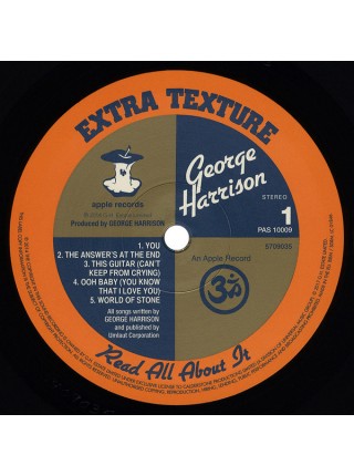 35014850	 	 George Harrison – Extra Texture (Read All About It)	"	Pop Rock, Soft Rock "	Black, 180 Gram	1975	" 	Dark Horse Records – 5709035"	S/S	 Europe 	Remastered	03.01.2014