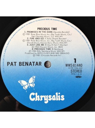1400921	Pat Benatar – Precious Time	1981	Chrysalis ‎– WWS-81440	NM/NM	Japan