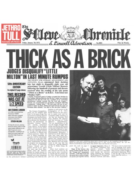 35002516	 Jethro Tull – Thick As A Brick	" 	Prog Rock"	1972	" 	Chrysalis – 0190296323317"	S/S	 Europe 	Remastered	29 июл. 2022 г. 