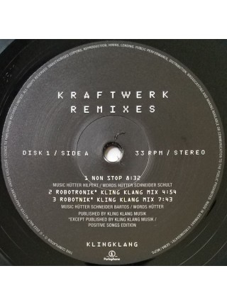35008336	 Kraftwerk – Remixes,  3lp	" 	Electronic"	2020	"	Kling Klang – 0190296504761, Parlophone – 0190296504761 "	S/S	 Europe 	Remastered	25.03.2022