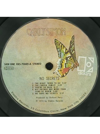 35008565	 Carly Simon – No Secrets	" 	Pop Rock"	Black, 180 Gram	1972	" 	Elektra – EKS-75049, Speakers Corner Records – EKS-75049"	S/S	 Europe 	Remastered	15.02.2020