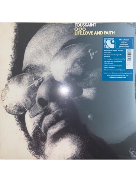 35008566	 Allen Toussaint – Life, Love And Faith	" 	Funk / Soul, Blues"	Black, 180 Gram	1972	" 	Reprise Records – MS 2062, Speakers Corner Records – MS 2062"	S/S	 Europe 	Remastered	28.01.2022