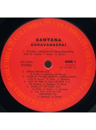 35008551		 Santana – Caravanserai	 Fusion, Psychedelic Rock, Jazz-Rock	Black, 180 Gram, Gatefold	1972	" 	Speakers Corner Records – KC 31610, Columbia – KC 31610"	S/S	 Europe 	Remastered	20.03.2008