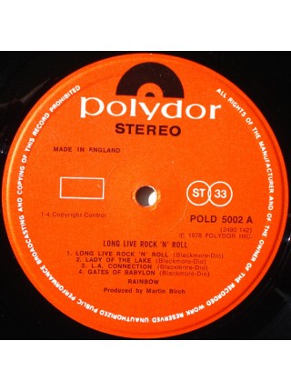 1402484	Rainbow – Long Live Rock 'N' Roll	Hard Rock	1978	Polydor – POLD 5002	NM/EX	England