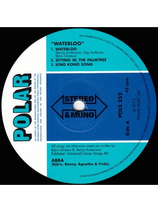 35014554		 ABBA (Björn, Benny, Agnetha & Frida) – Waterloo, 2lp	" 	Europop, Pop Rock, Disco"	Black, 180 Gram, Limited, Half Speed Mastering	1974	" 	Polar – POLS 252"	S/S	 Europe 	Remastered	05.04.2024